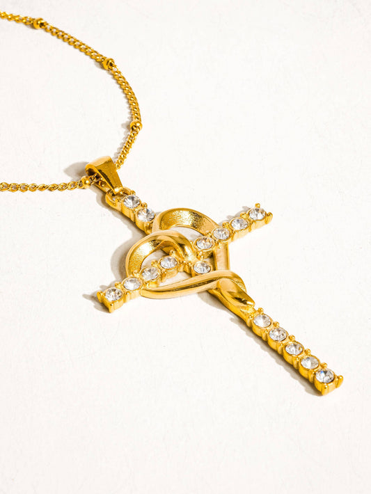Hermine Cross Heart Necklace
