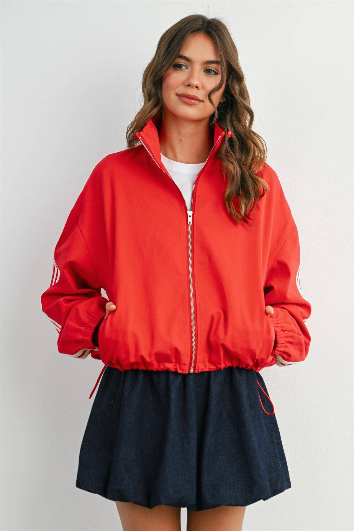 The Marina Stripe Twill Track Jacket