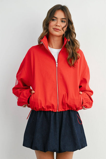 The Marina Stripe Twill Track Jacket