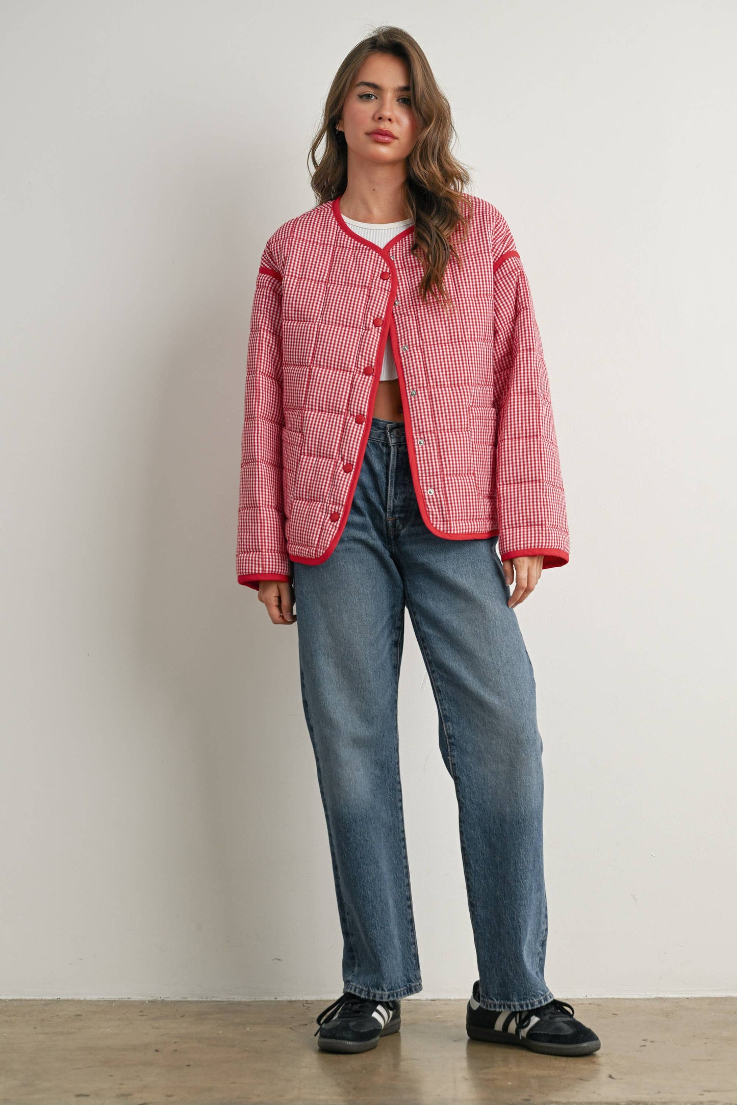 Buttoned Quilted Puffer Jacket