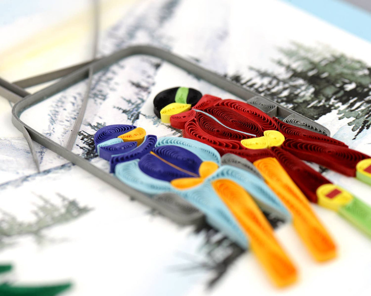 Ski Lift Season's Greetings Quilled Card