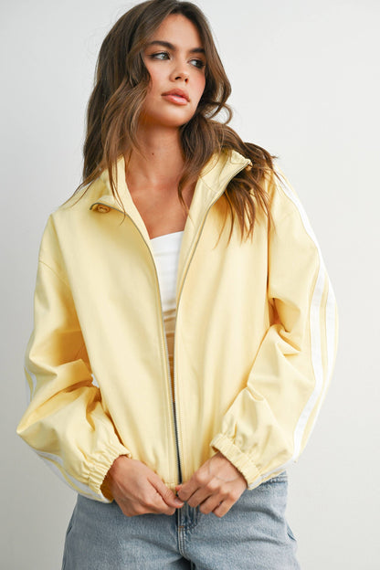 The Marina Stripe Twill Track Jacket