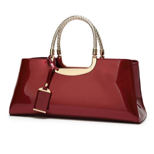 Patent Leather Tote Wine