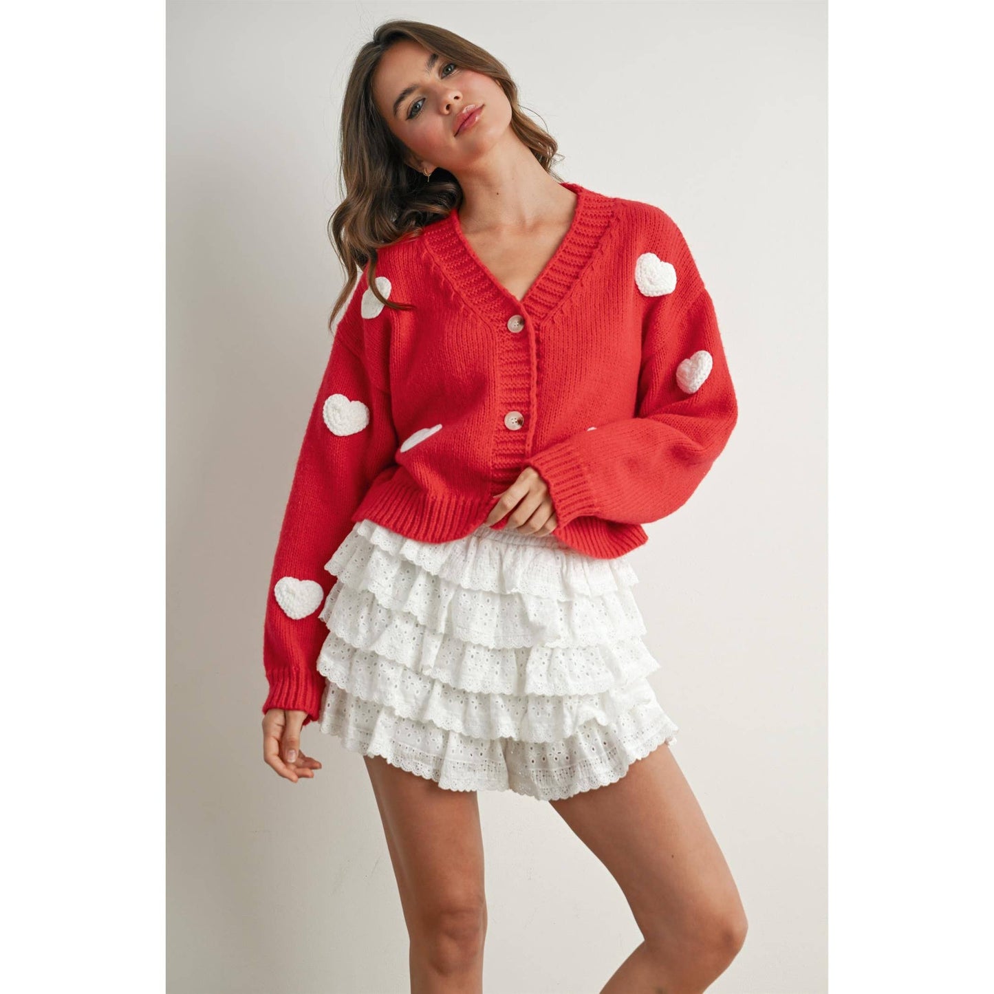 Heart Pattern Cardigan