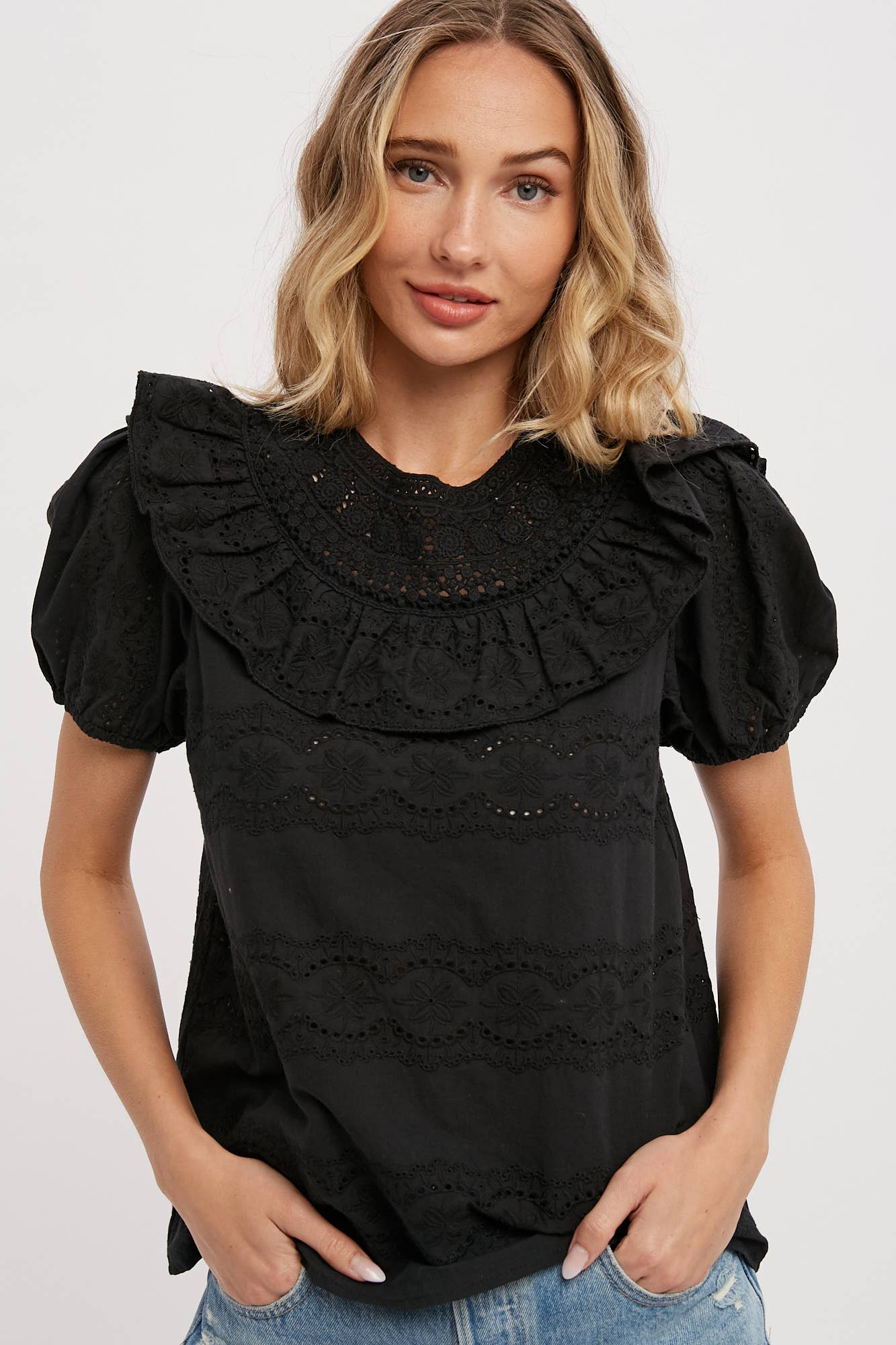 EYELET LACE BLOUSE