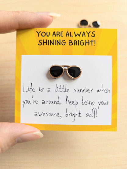 Mini Card with Sunglasses Figurine - Encouragement Gift