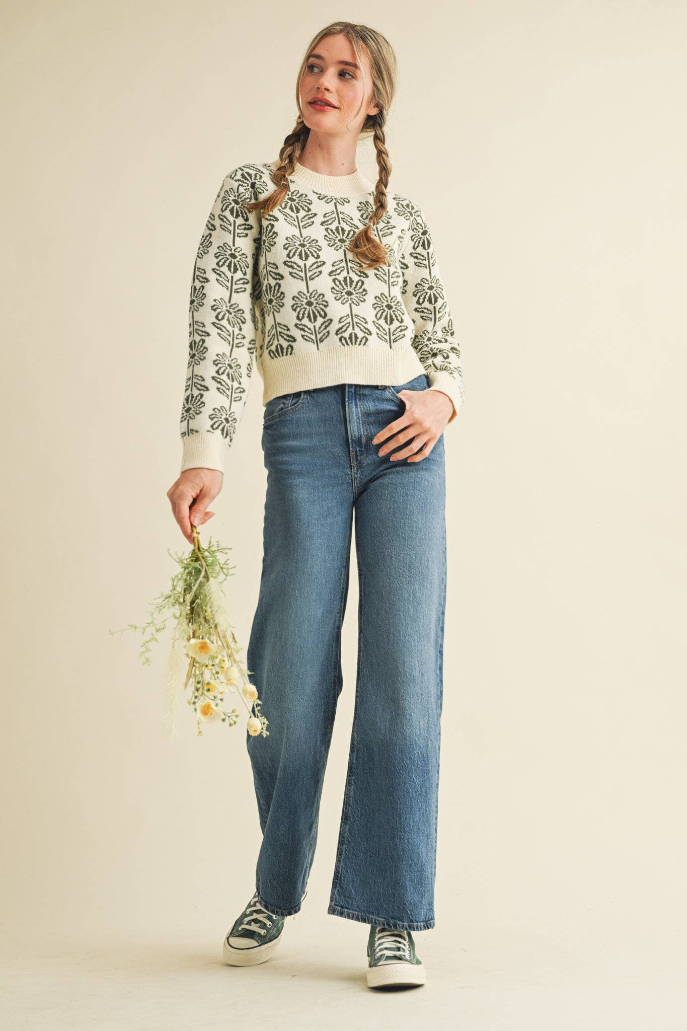 Floral Pattern Sweater