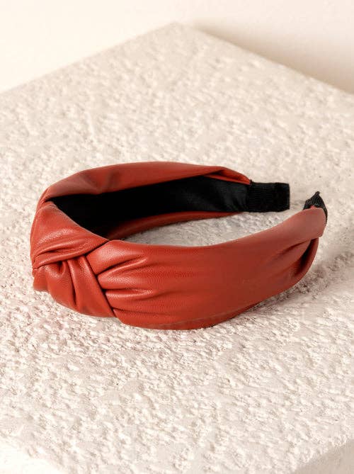 Knotted Faux Leather Headband