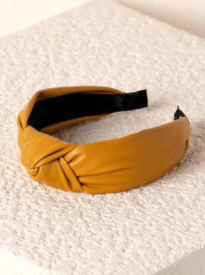 Knotted Faux Leather Headband
