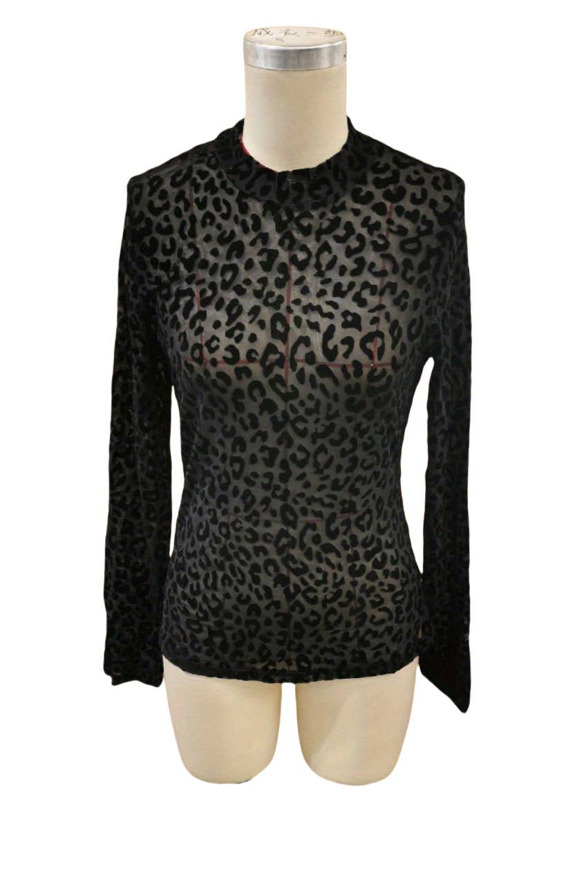 Leopard Mesh Top