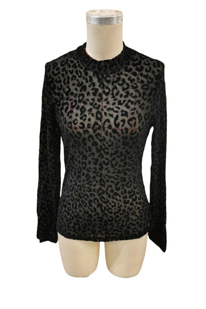 Leopard Mesh Top