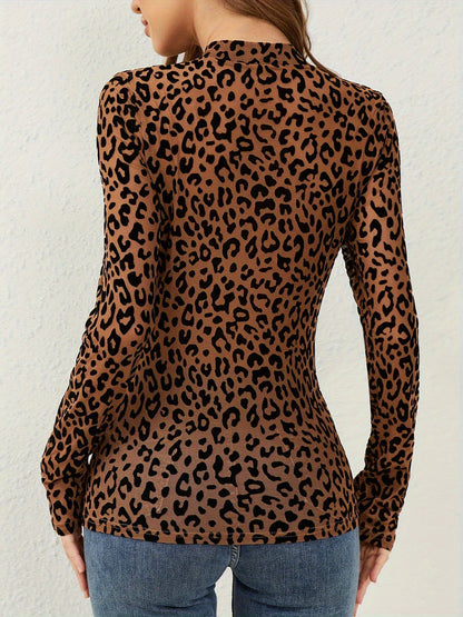 Leopard Mesh Top