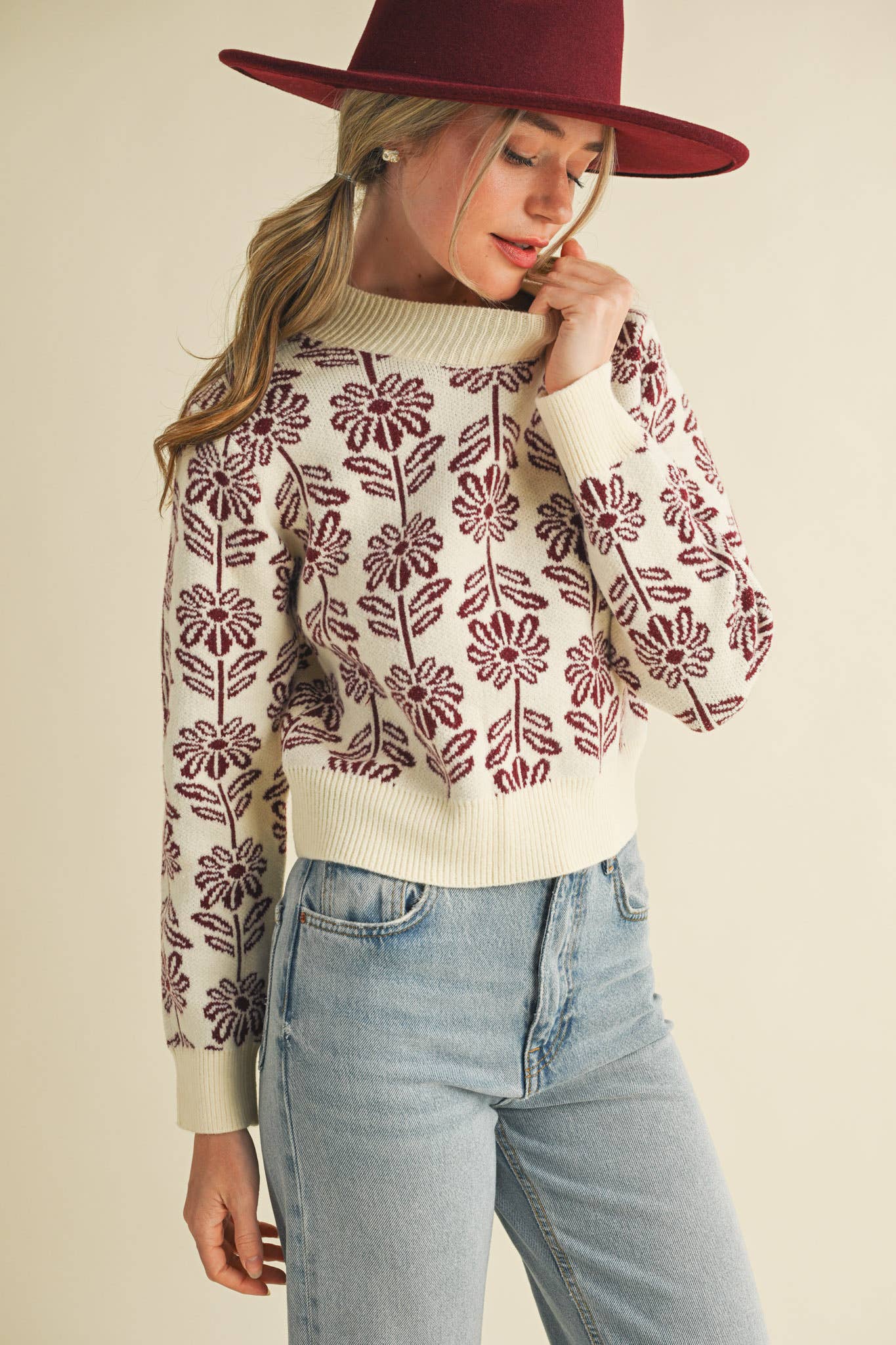 Floral Pattern Sweater