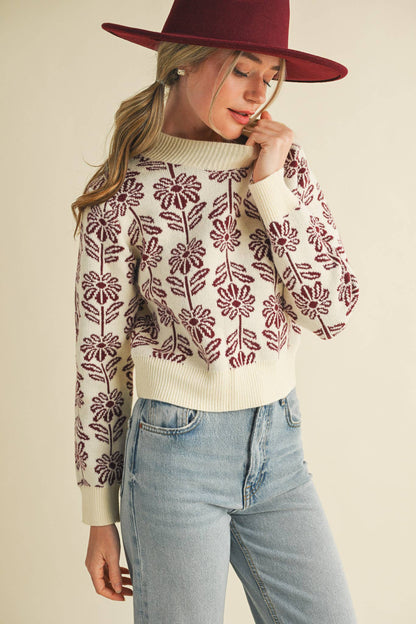 Floral Pattern Sweater
