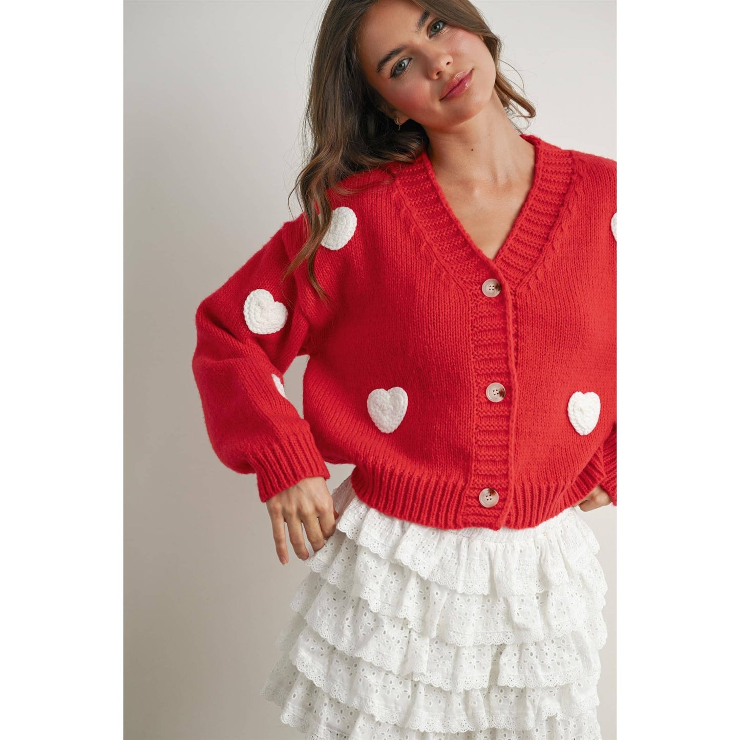 Heart Pattern Cardigan