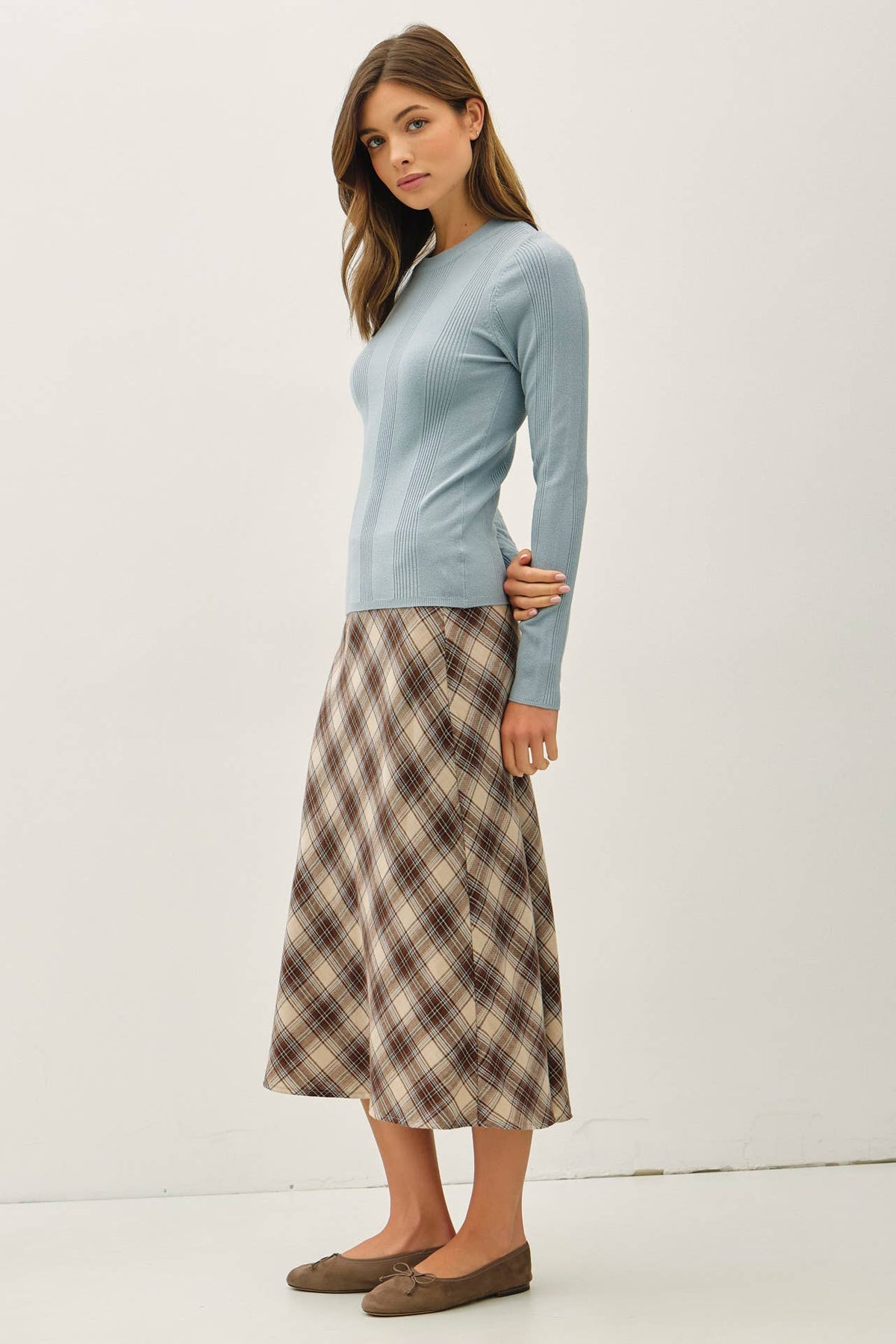 BASIC PATTERNED KNIT SWEATER