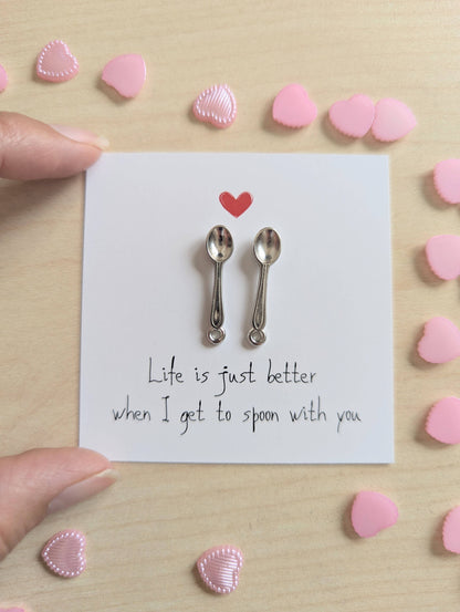 Cute Love Card – Life Is Better When I Get to Spoon with You
