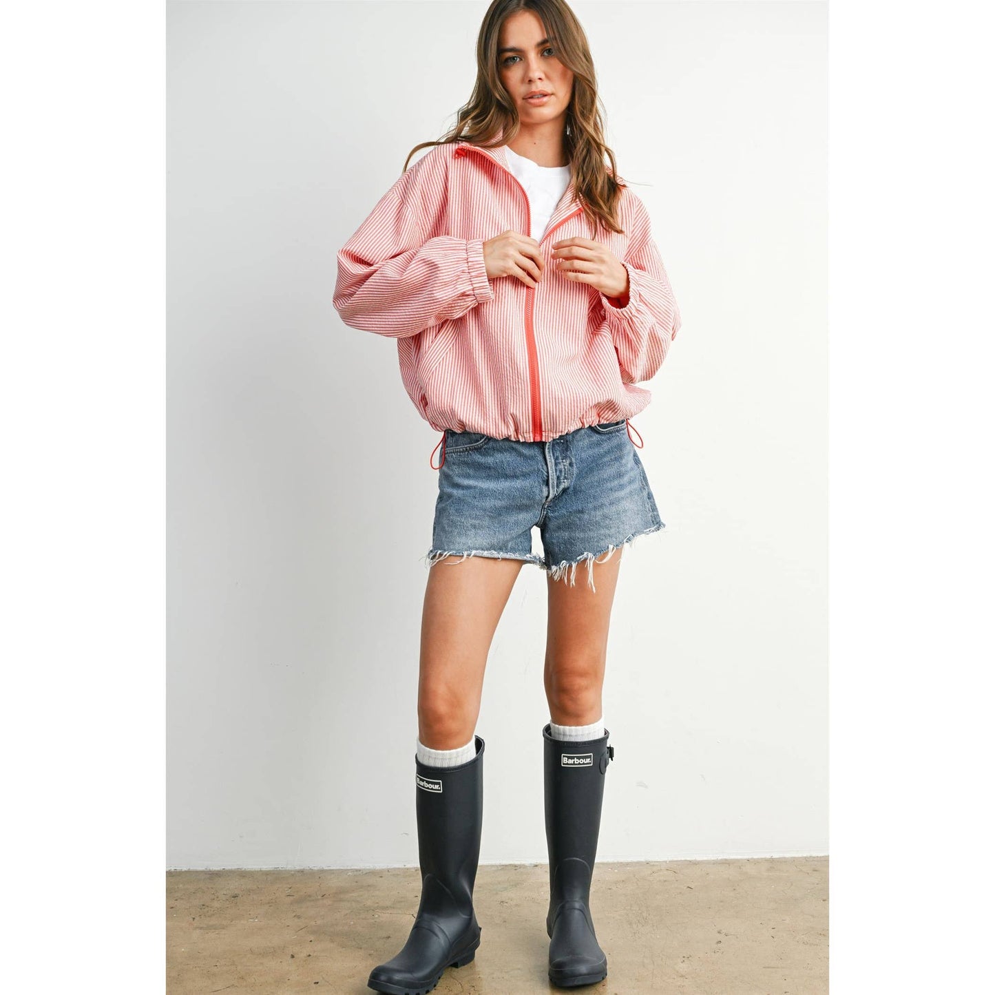 Striped Drawstring Jacket