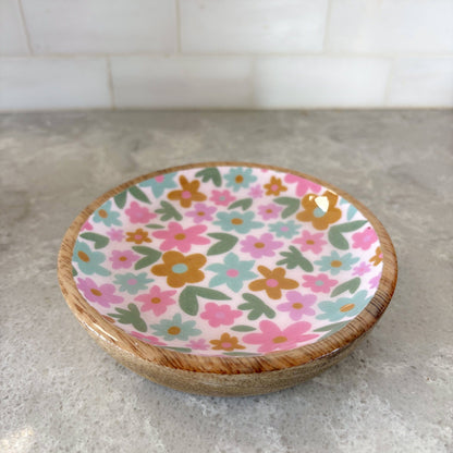 Mango Wood Trinket Dish - Sage Bloom