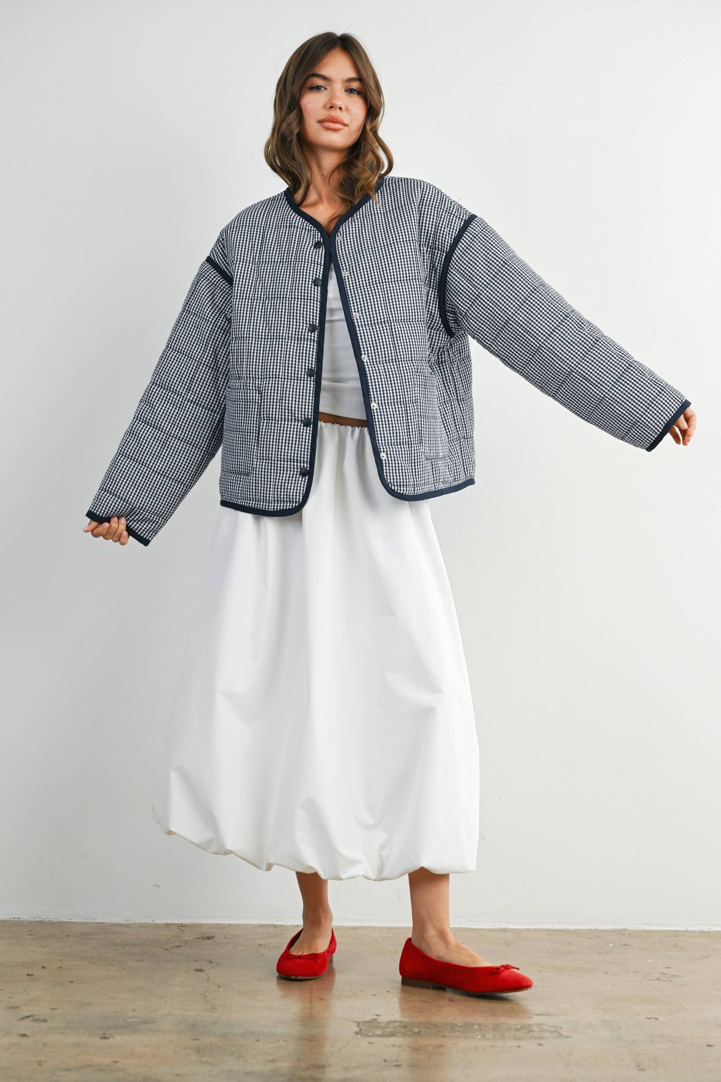 Buttoned Quilted Puffer Jacket