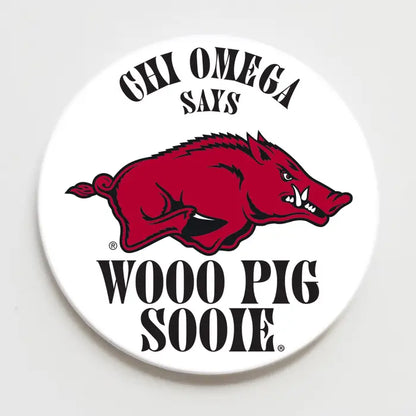 University of Arkansas Sorority Wooo Pig Button