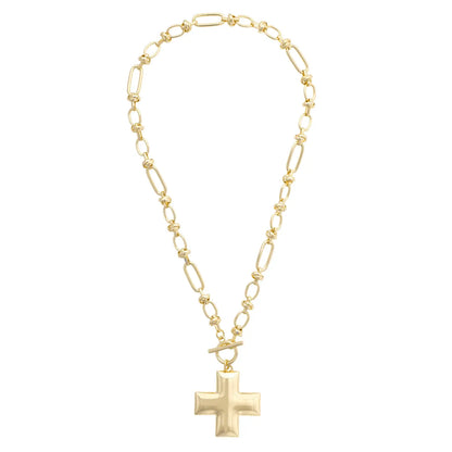 Macy Square Cross Toggle Necklace