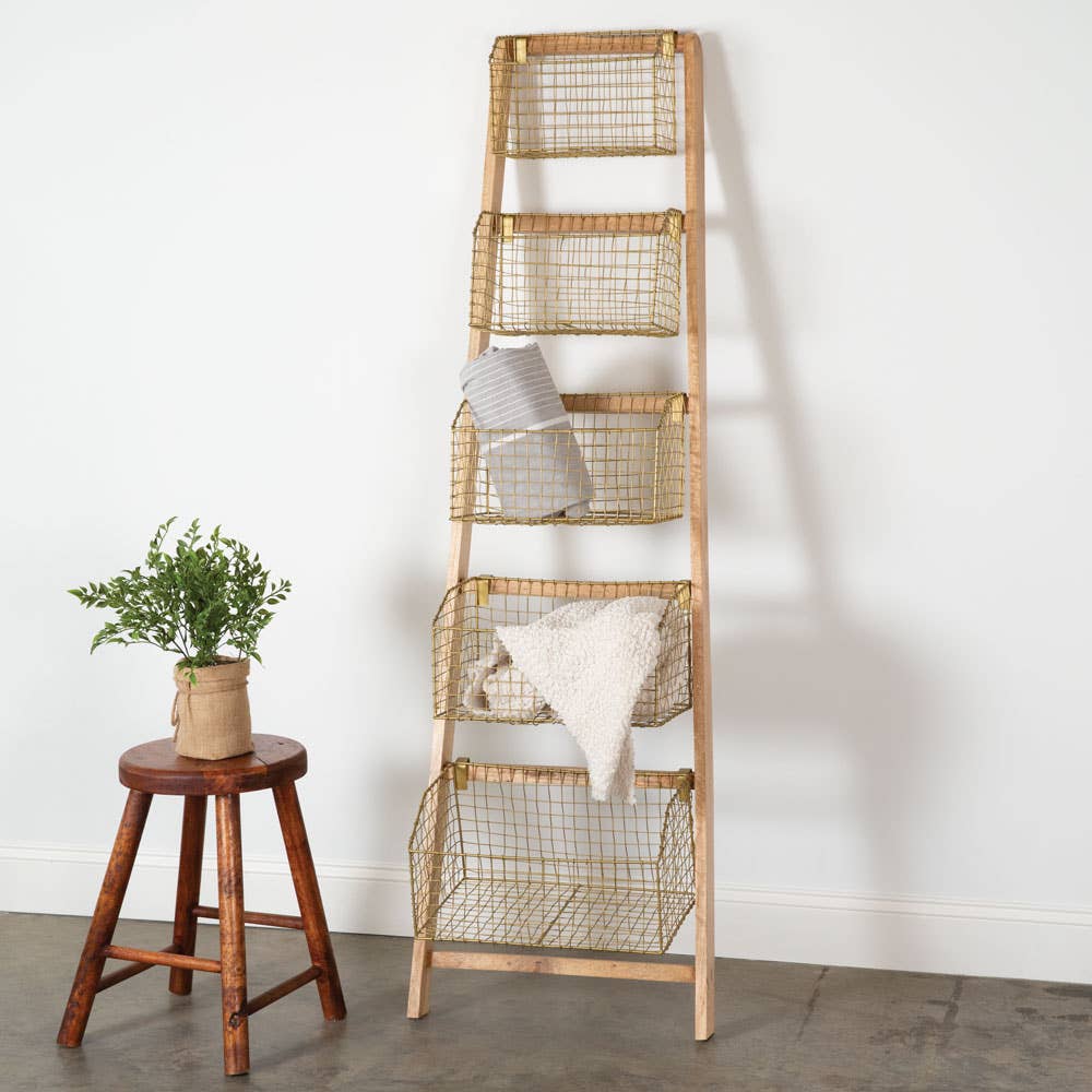 Leaning Ladder Wall Storage