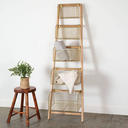 Leaning Ladder Wall Storage