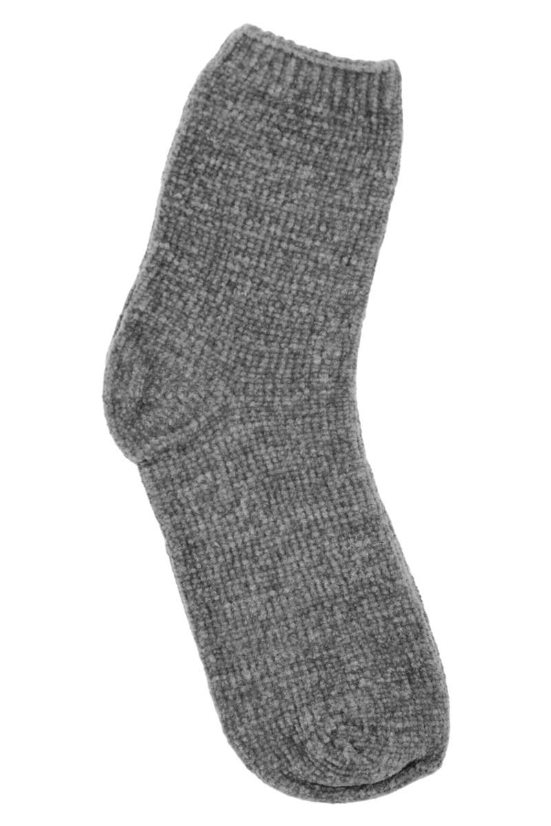 Velvety Chenille Knitted Quarter Socks
