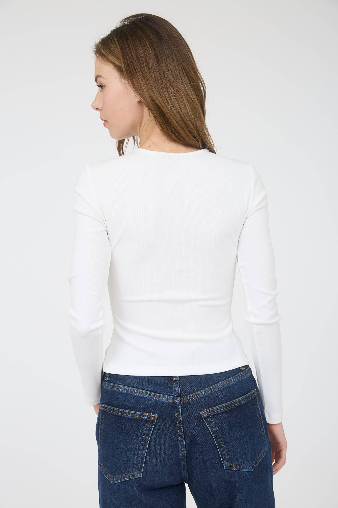 RIBBED LONG SLEEVE BUTTON DOWN KNIT TOP