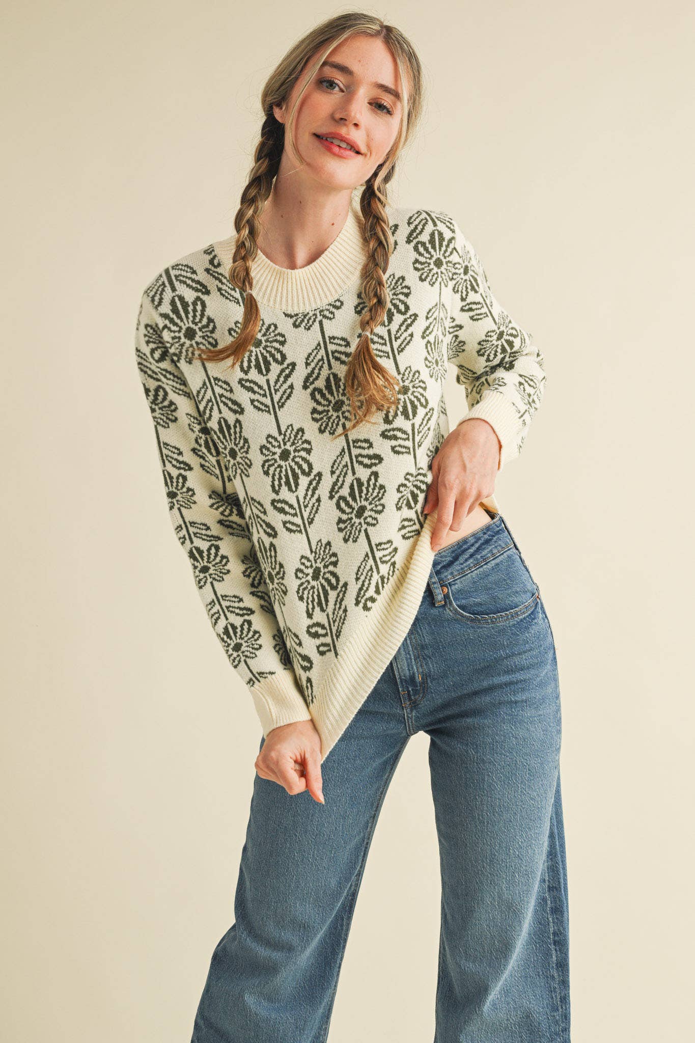 Floral Pattern Sweater