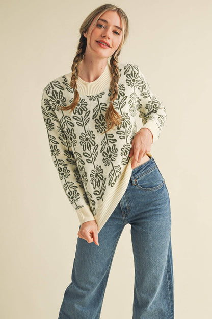 Floral Pattern Sweater