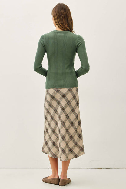 BASIC PATTERNED KNIT SWEATER