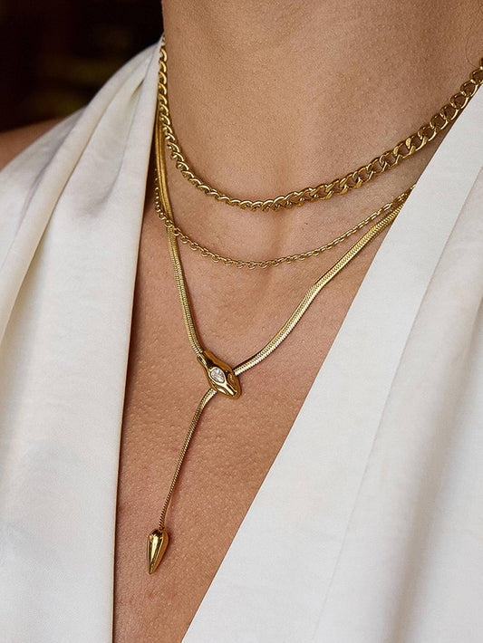Gildora Serpent Lariat Necklace