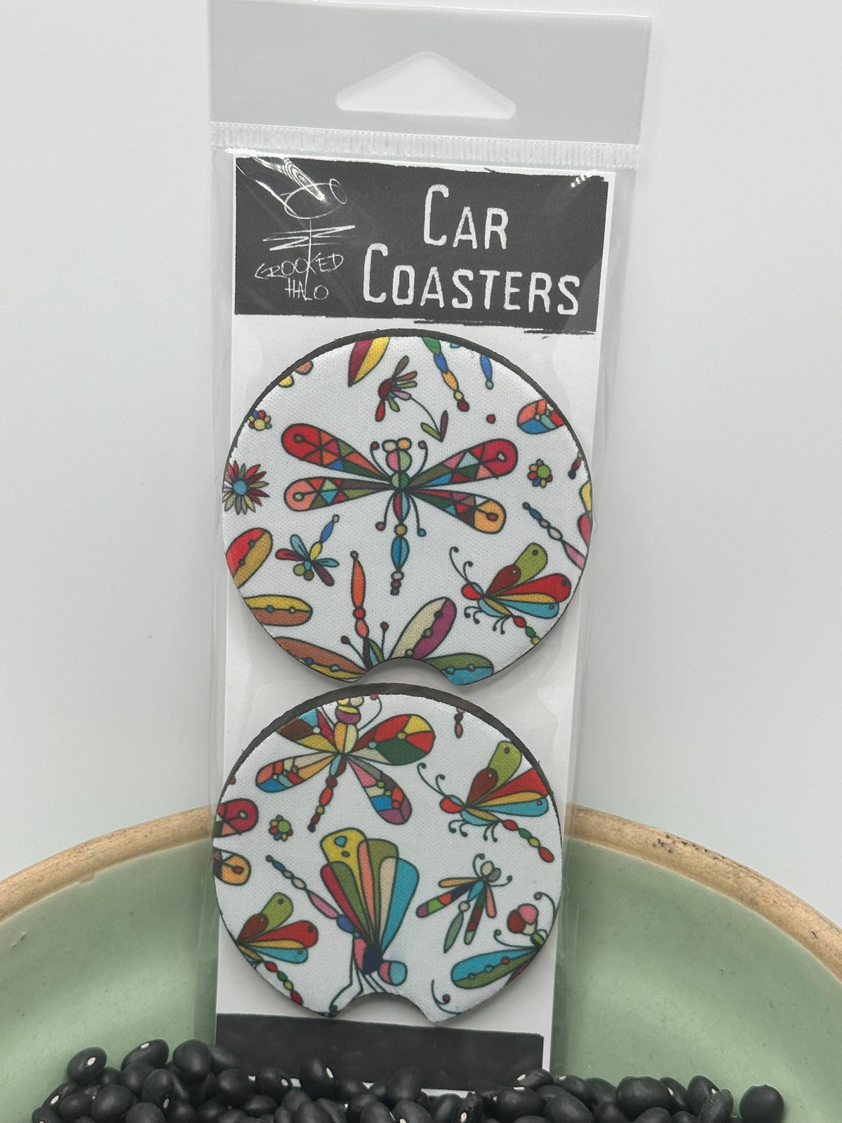 Dragonflies Set of 2 Neoprene Car Coasters