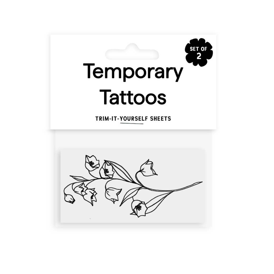 May Birth Flower - Lily of the Valley Temporary Tattoos