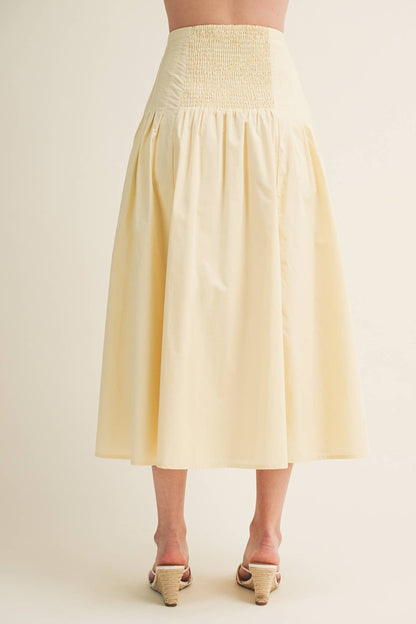 POPLIN SKIRT WITH PLEATED DETAILS