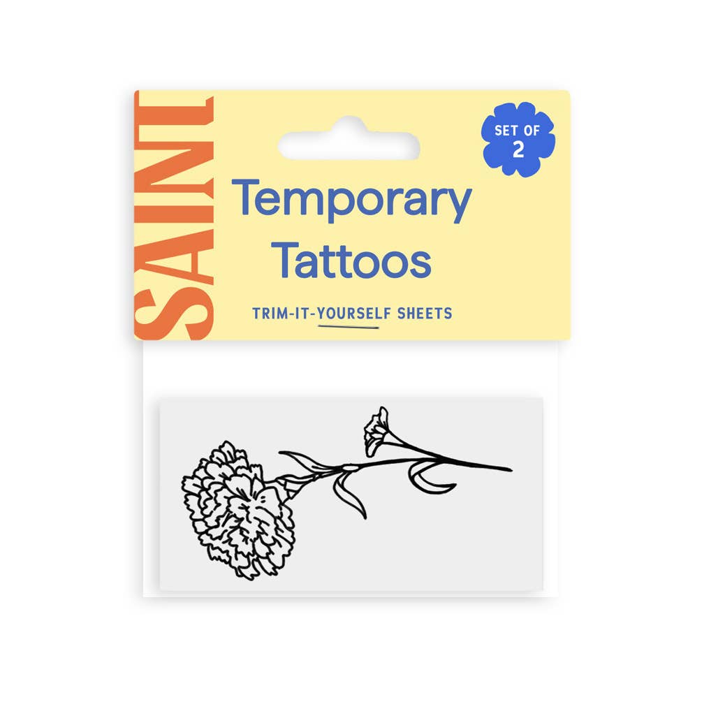 October Birth Flower - Marigold Temporary Tattoos