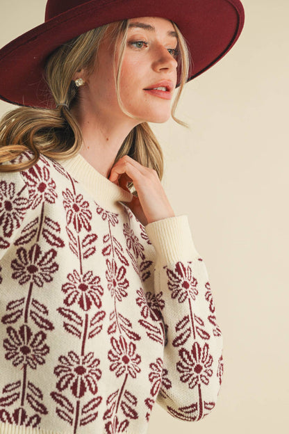 Floral Pattern Sweater