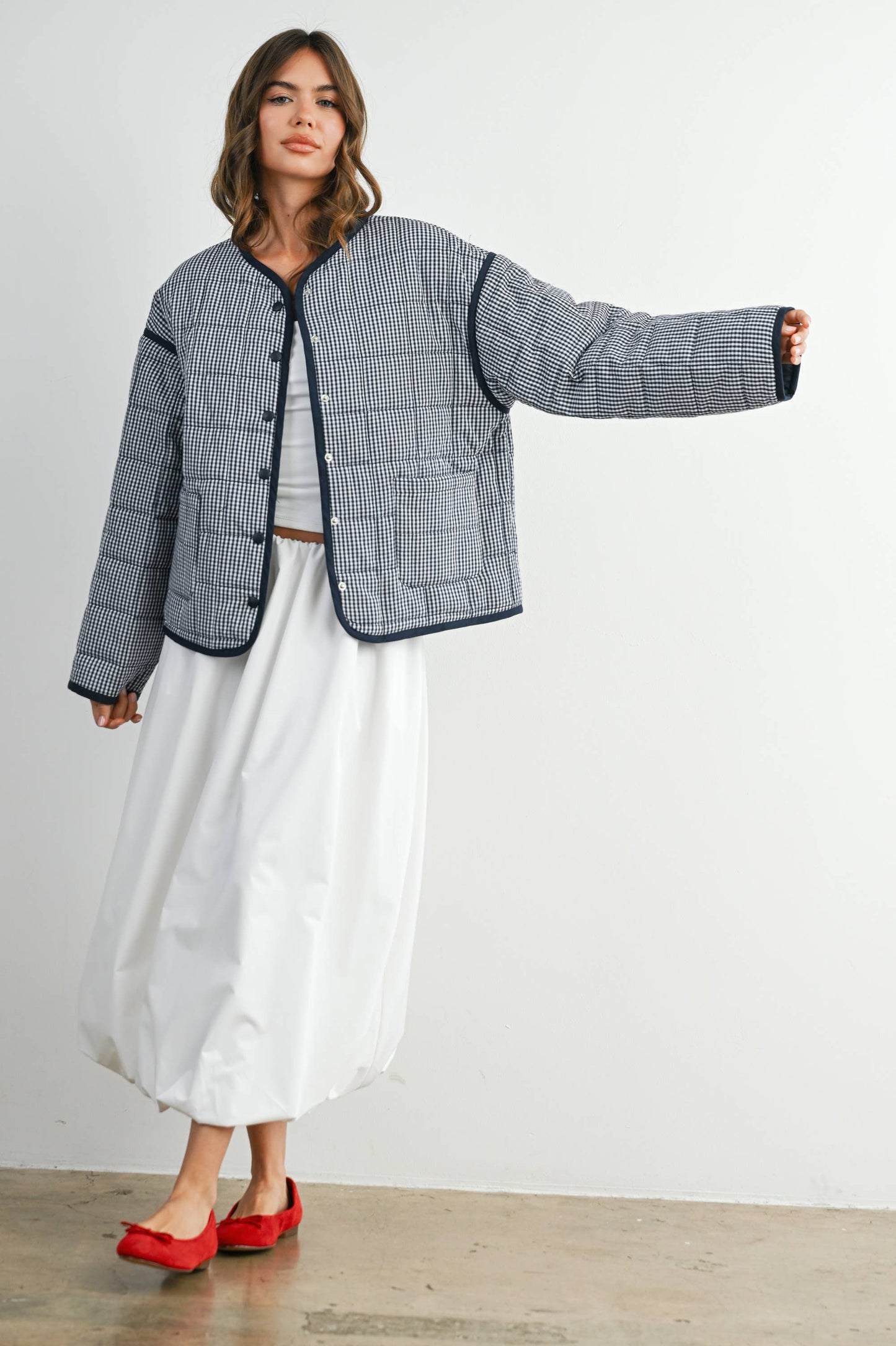 Buttoned Quilted Puffer Jacket