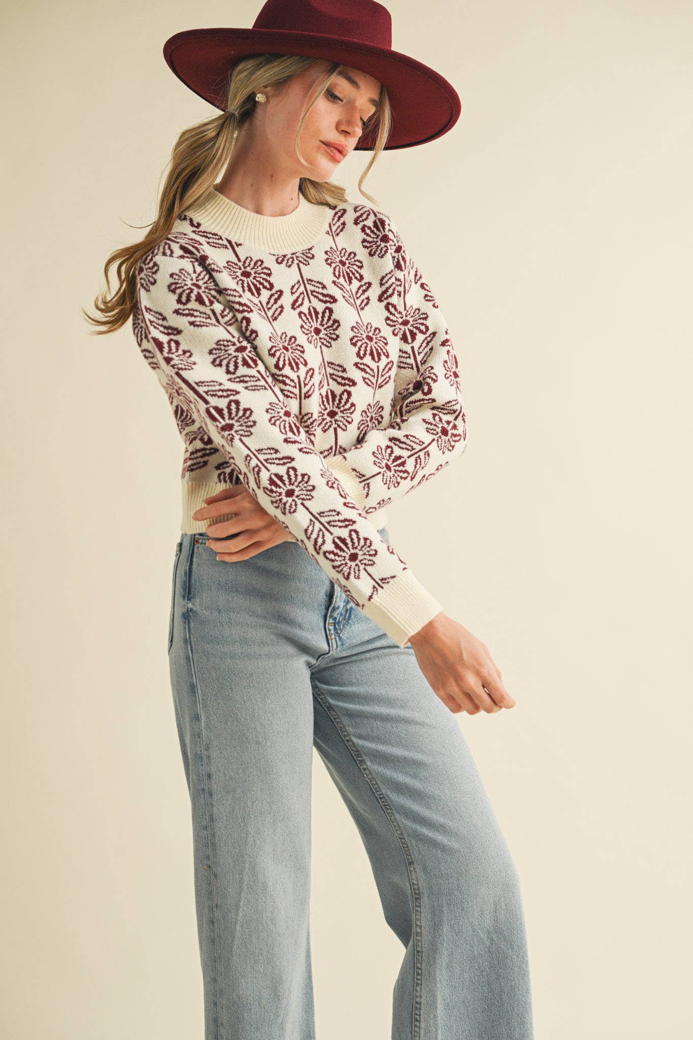 Floral Pattern Sweater