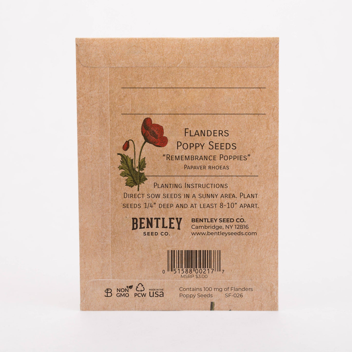 In Our Hearts Remembrance Memorial - Flanders Poppy