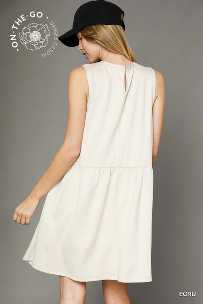 Luxeknit Casual Sleeveless Dress ECRU