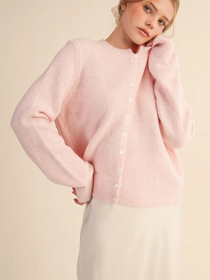 Marled Knit Sweater Cardigan