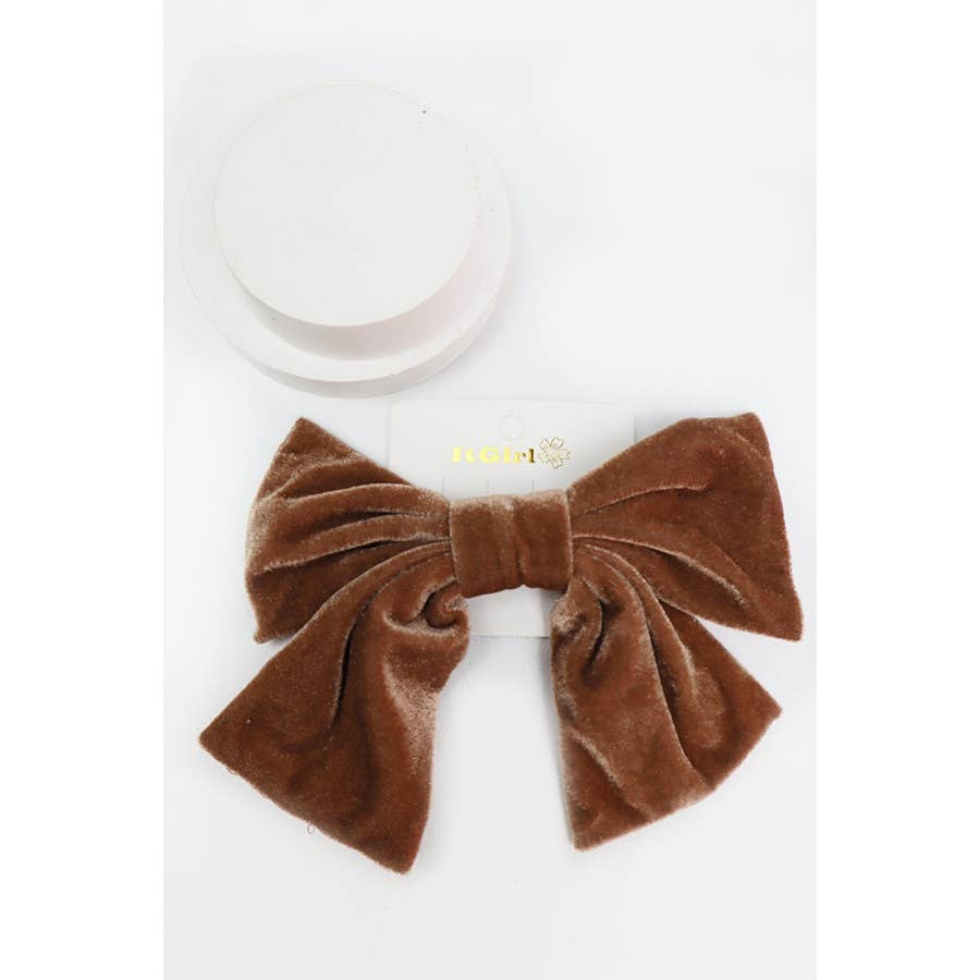 Large Velvet Bow Clip
