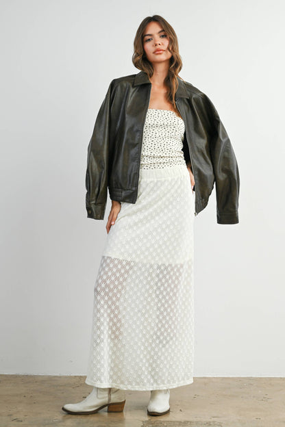 Collared Zip-Front Leather Jacket