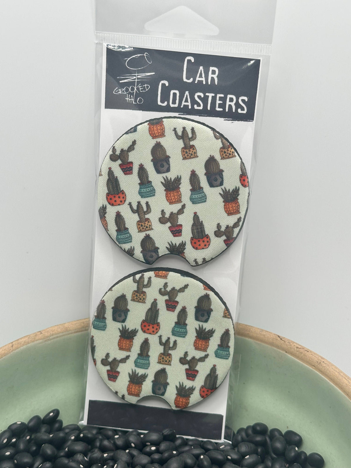 Cactus Garden Set of 2 Neoprene Car Coasters