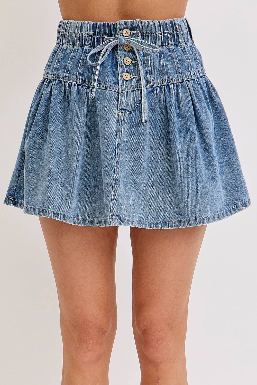 HIGH WAISTED MINI DENIM SKIRT