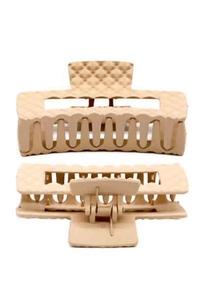 Diamond Wide Block Matte Earth Tone Hair Clip