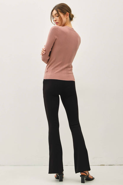 BASIC PATTERNED KNIT SWEATER